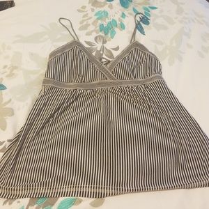 Navy blue and white striped tank